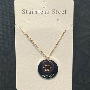 Stainless Steel Dog Mom Necklace Charm Trio Metal Colors Silver, Rose, Gold NWT